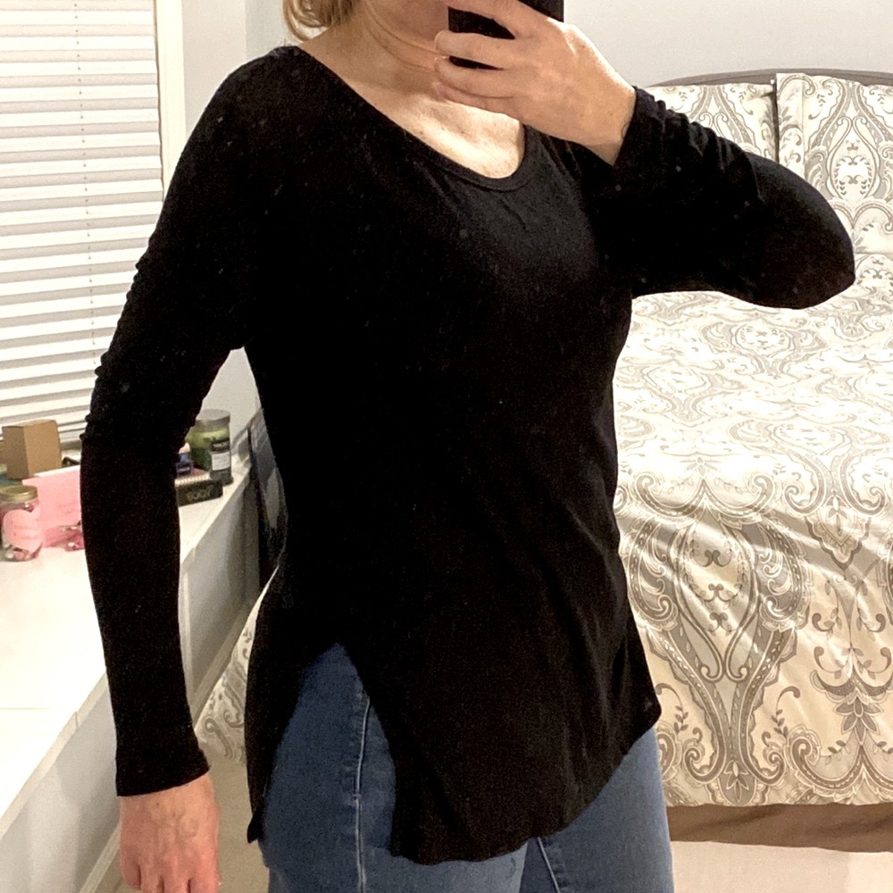 Bozzolo Long Sleeve Knit Top with Criss Cross Back
